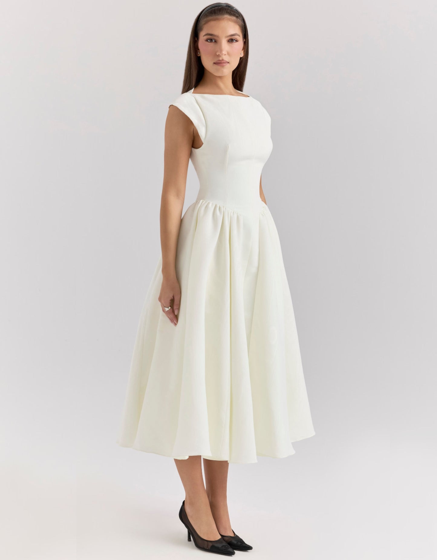 Anastasia Midi Dress - White