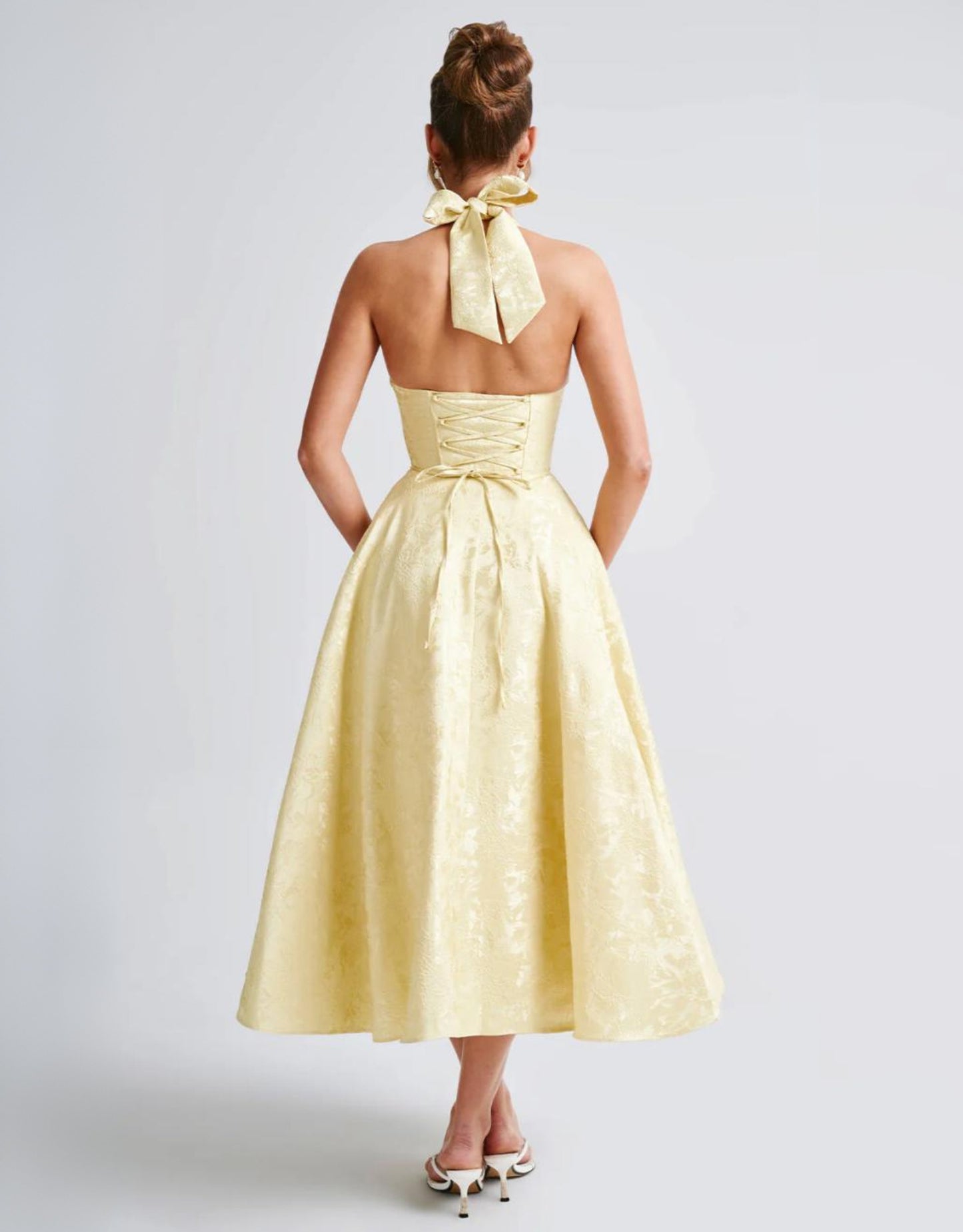Elara Midi Dress - Light Yellow
