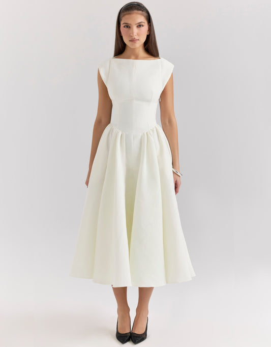 Anastasia Midi Dress - White