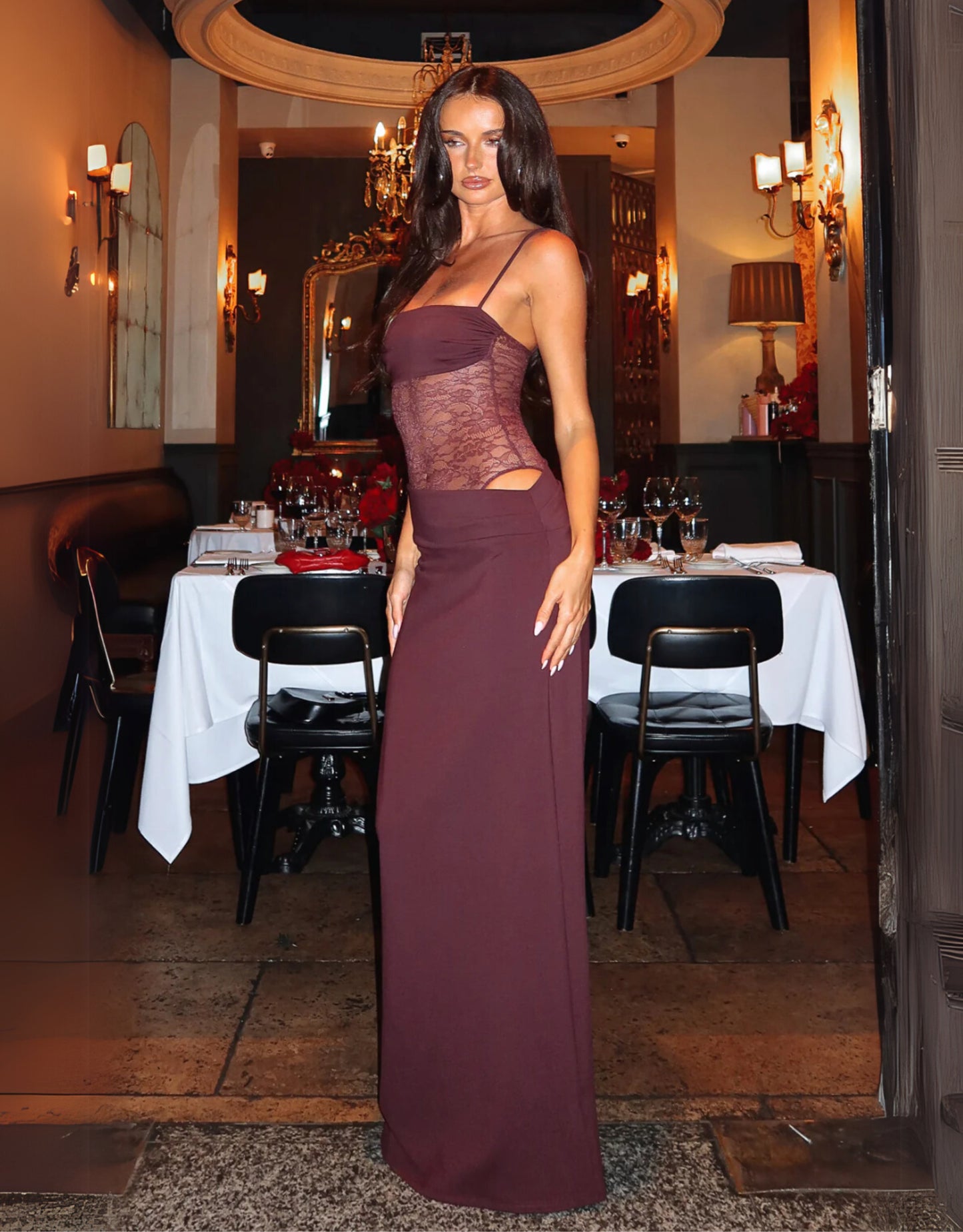Celina Maxi Dress - Bordeaux
