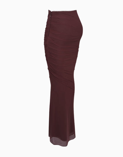 Ophelia Corset and Maxi Skirt Set - Bordeaux